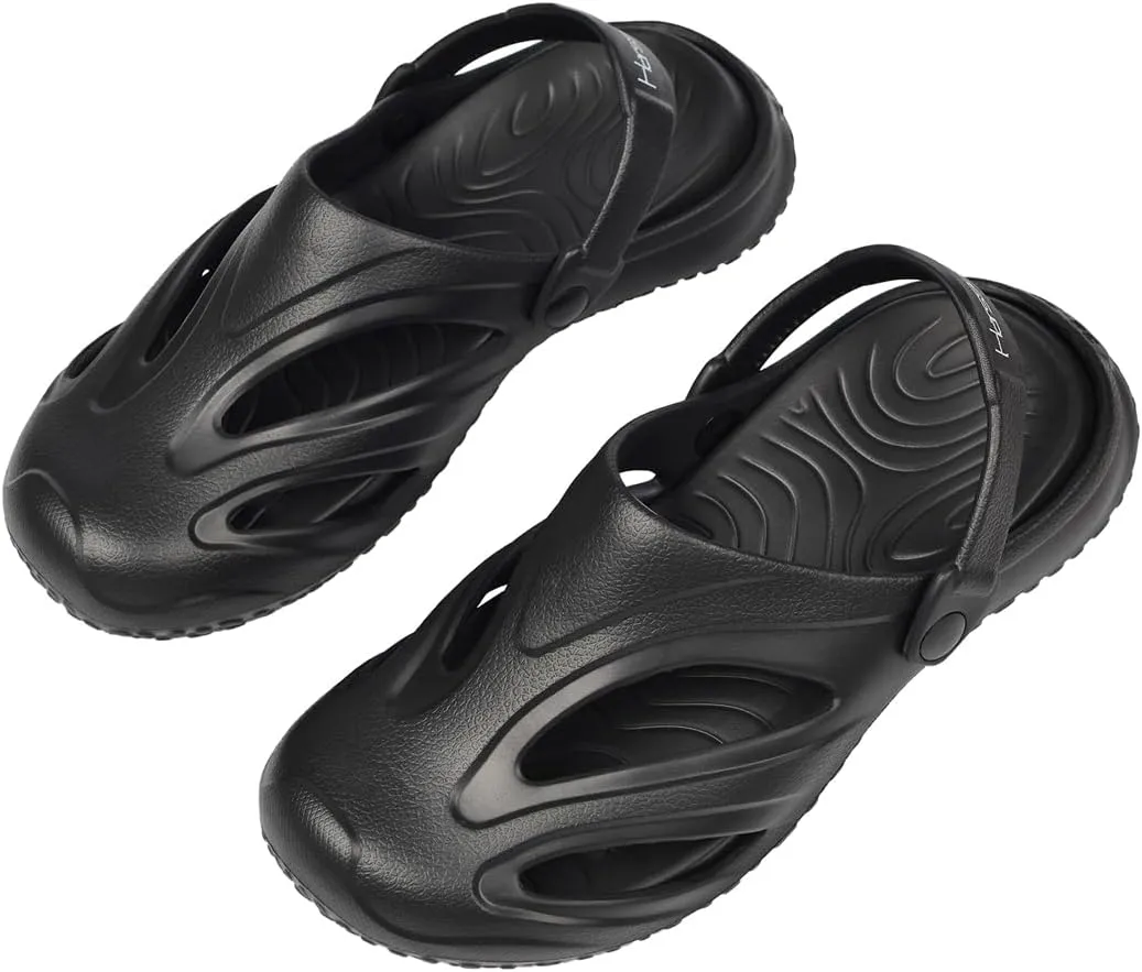 Harssidanzar Mens and Womens Clogs Garden Shoes,Non Slip Beach Sandals with Removable Insoles Outdoor Indoor HU201US