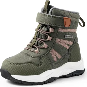 Harvest Land Kids Winter Boots Waterproof Girls Boys Snow Hiking Outdoor Boots Anti Collision Anti-Skid Mid Ankle Adventure Trekking Shoes