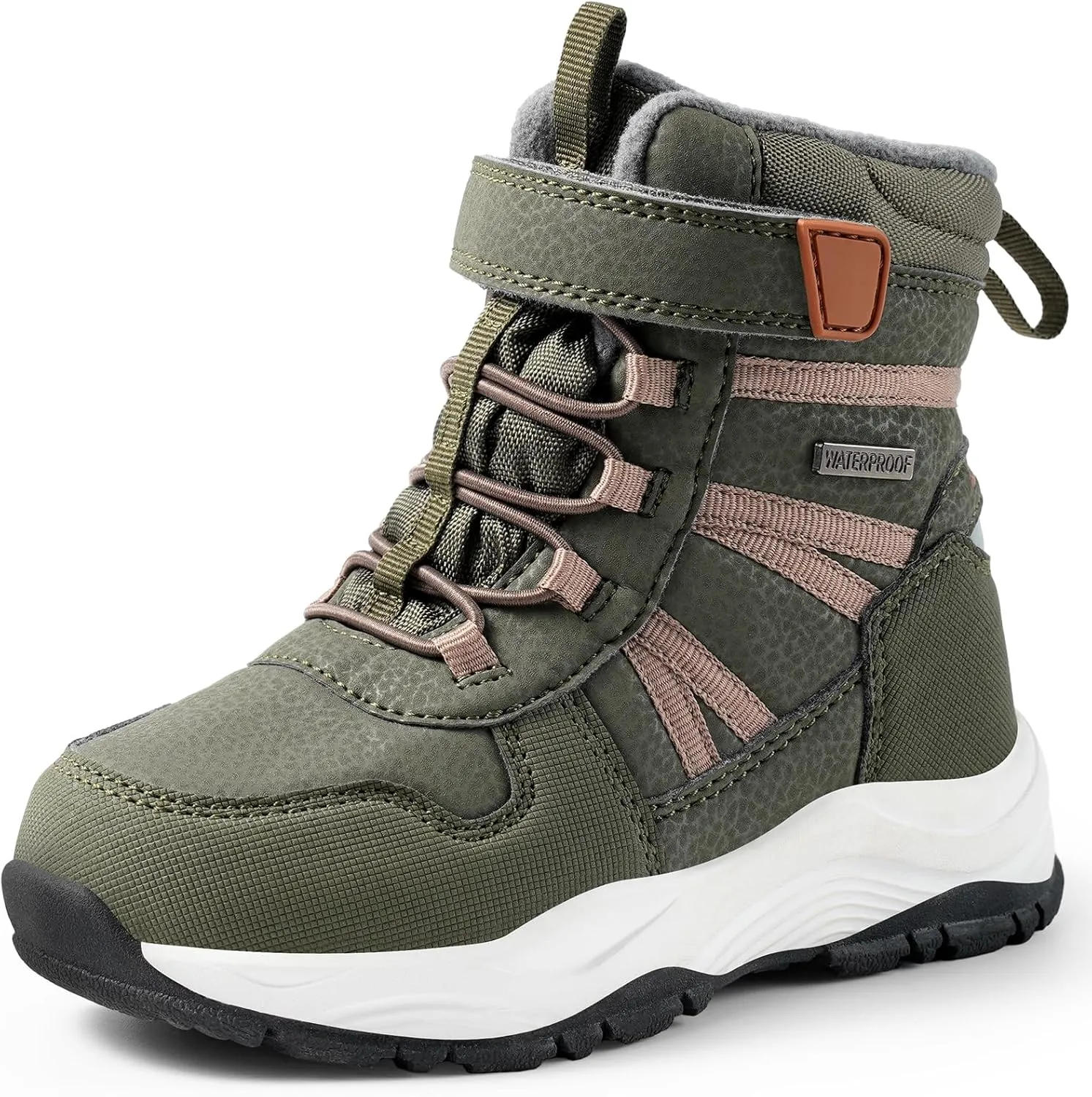 Harvest Land Kids Winter Boots Waterproof Girls Boys Snow Hiking Outdoor Boots Anti Collision Anti-Skid Mid Ankle Adventure Trekking Shoes