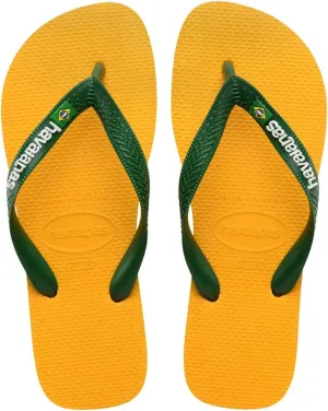Havaianas Men's Brazil Logo Flip Flop Sandals, Pop Yellow, 13