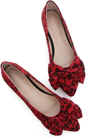 Hee grand Bowknot Flats for Women Pointed Toe Ballet Shoes Soft Slip on Loafers Suede Dress Shoes