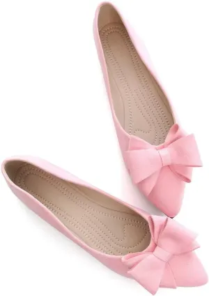 Hee grand Bowknot Flats for Women Pointed Toe Ballet Shoes Soft Slip on Loafers Suede Dress Shoes