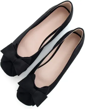 Hee grand Classic Solid Square Toe Ballet Flats for Women Comfort Casual Flats Lightweight Slip on Loafers Suede Dress Shoes