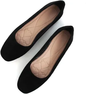 Hee grand Classic Solid Square Toe Ballet Flats for Women Comfort Casual Flats Lightweight Slip on Loafers Suede Dress Shoes