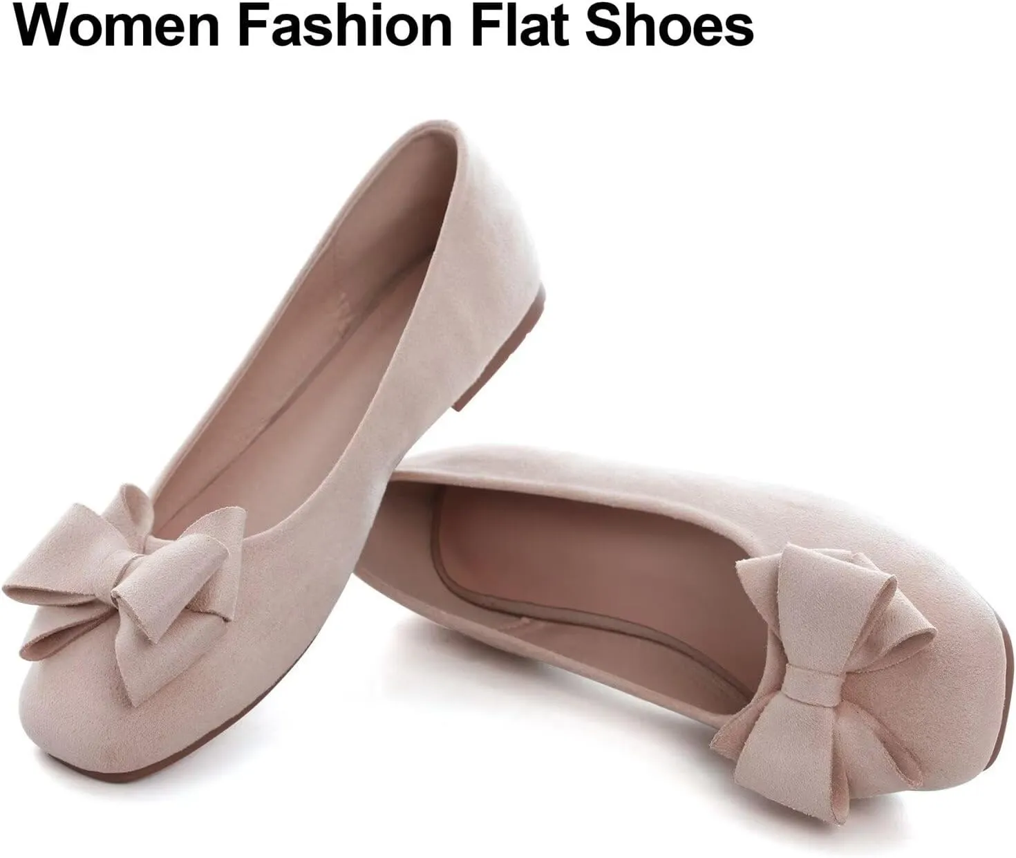 Hee grand Classic Solid Square Toe Ballet Flats for Women Comfort Casual Flats Lightweight Slip on Loafers Suede Dress Shoes