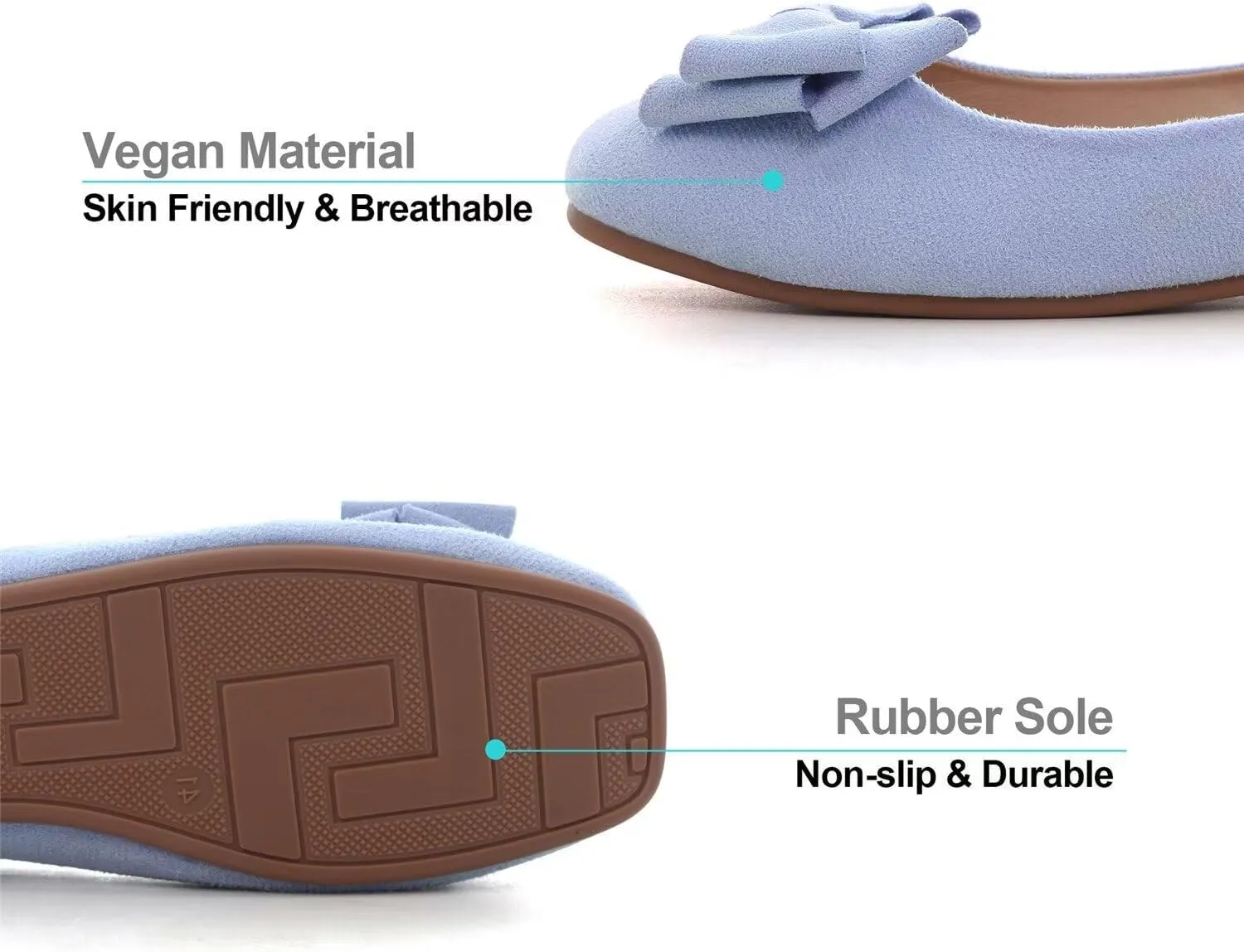 Hee grand Classic Solid Square Toe Ballet Flats for Women Comfort Casual Flats Lightweight Slip on Loafers Suede Dress Shoes