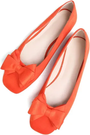 Hee grand Classic Solid Square Toe Ballet Flats for Women Comfort Casual Flats Lightweight Slip on Loafers Suede Dress Shoes