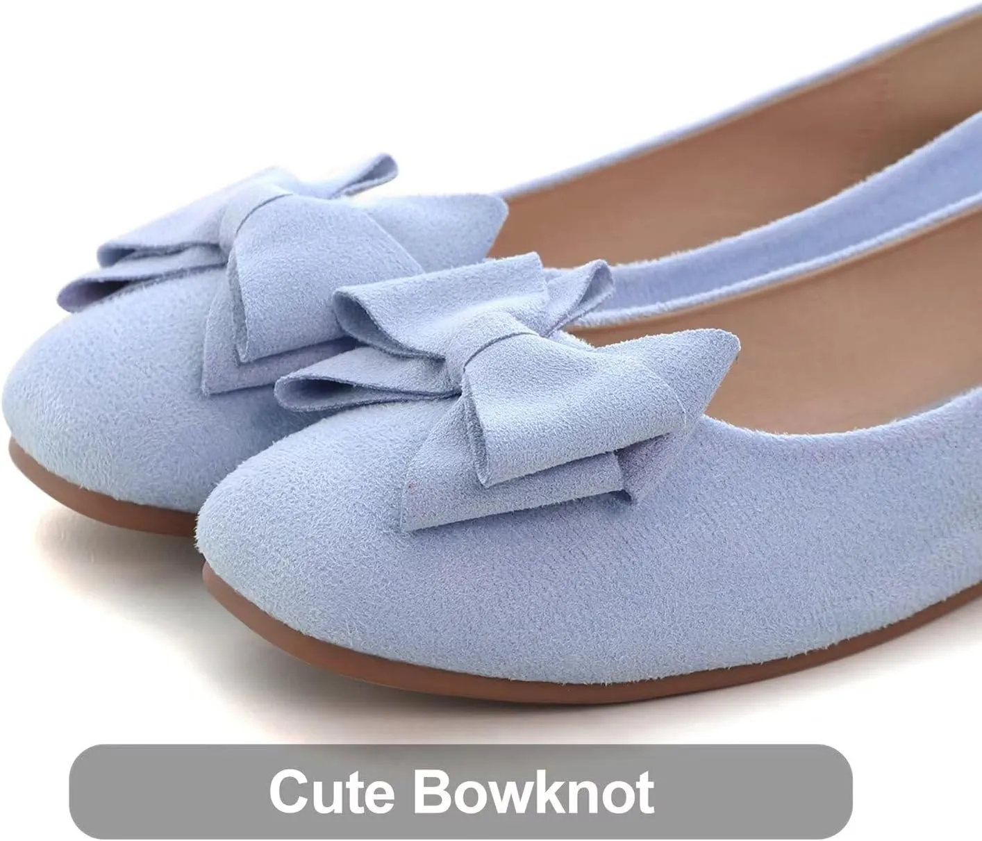 Hee grand Classic Solid Square Toe Ballet Flats for Women Comfort Casual Flats Lightweight Slip on Loafers Suede Dress Shoes