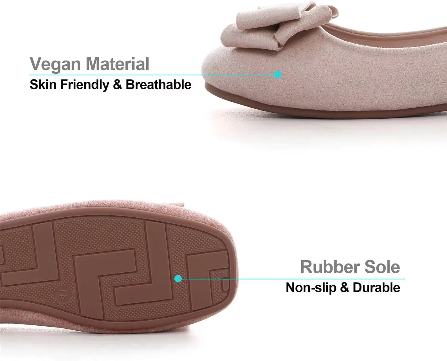 Hee grand Classic Solid Square Toe Ballet Flats for Women Comfort Casual Flats Lightweight Slip on Loafers Suede Dress Shoes