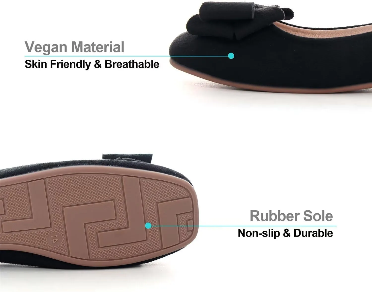 Hee grand Classic Solid Square Toe Ballet Flats for Women Comfort Casual Flats Lightweight Slip on Loafers Suede Dress Shoes