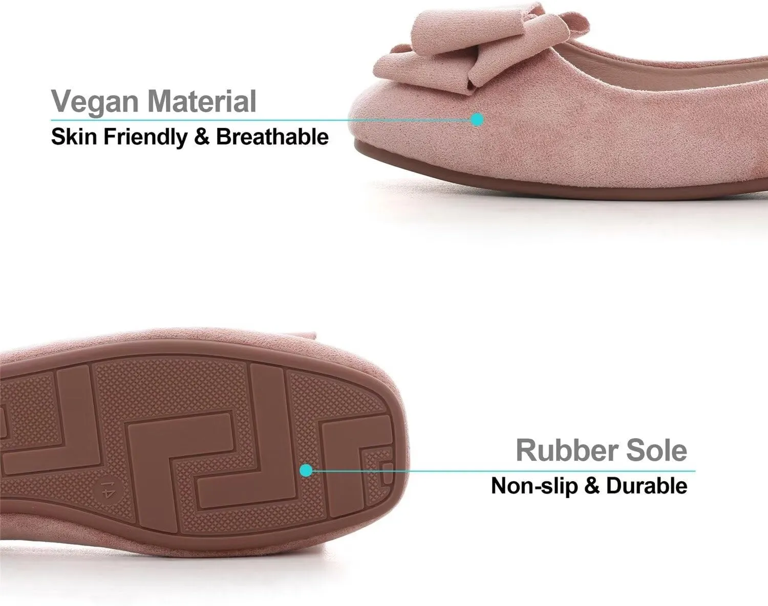 Hee grand Classic Solid Square Toe Ballet Flats for Women Comfort Casual Flats Lightweight Slip on Loafers Suede Dress Shoes