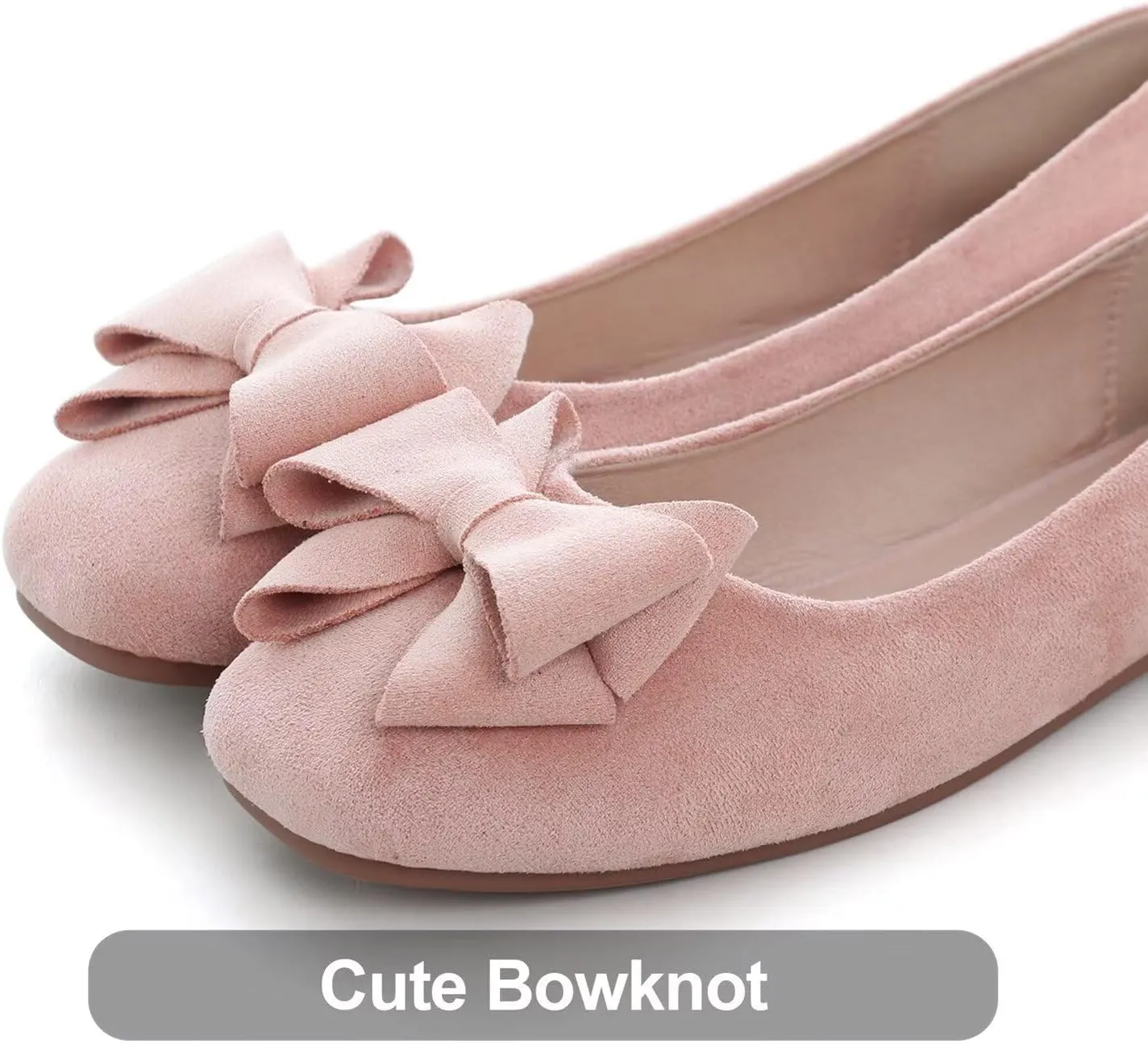 Hee grand Classic Solid Square Toe Ballet Flats for Women Comfort Casual Flats Lightweight Slip on Loafers Suede Dress Shoes