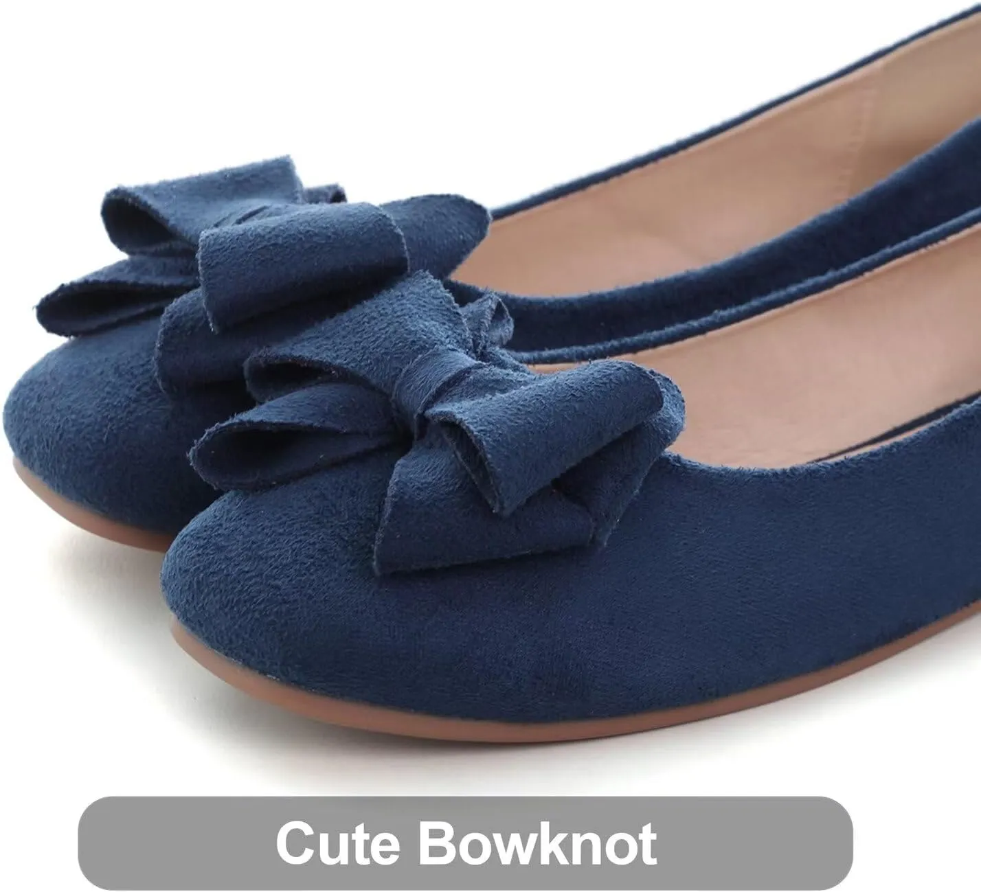 Hee grand Classic Solid Square Toe Ballet Flats for Women Comfort Casual Flats Lightweight Slip on Loafers Suede Dress Shoes