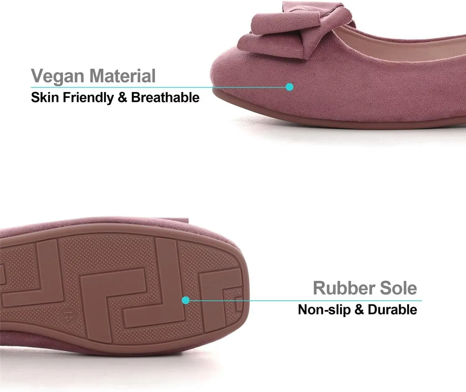 Hee grand Classic Solid Square Toe Ballet Flats for Women Comfort Casual Flats Lightweight Slip on Loafers Suede Dress Shoes