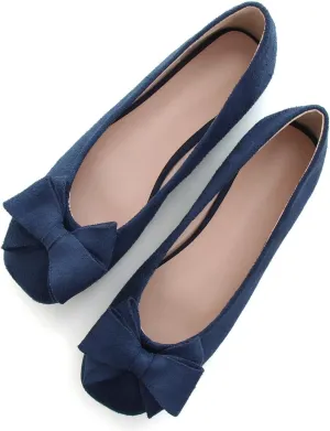 Hee grand Classic Solid Square Toe Ballet Flats for Women Comfort Casual Flats Lightweight Slip on Loafers Suede Dress Shoes