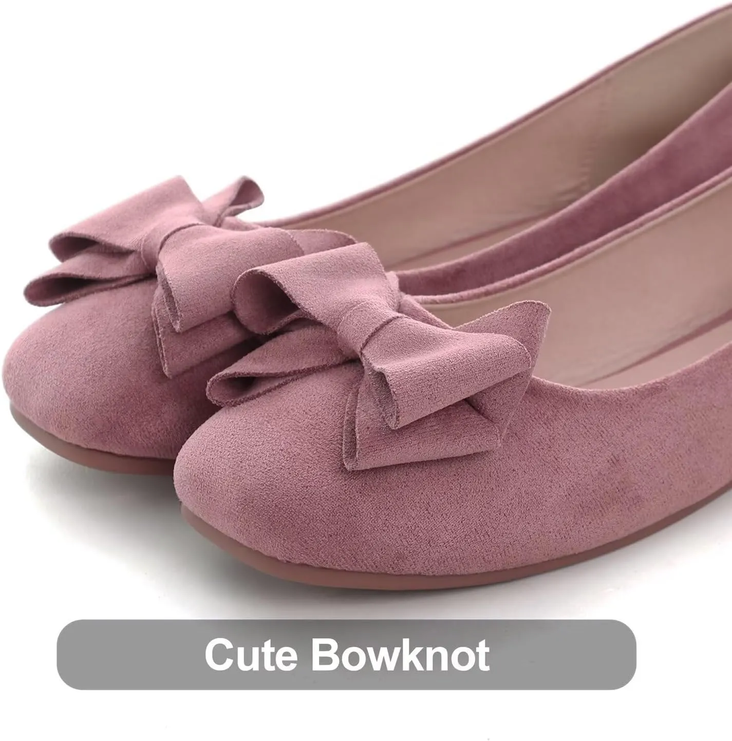 Hee grand Classic Solid Square Toe Ballet Flats for Women Comfort Casual Flats Lightweight Slip on Loafers Suede Dress Shoes