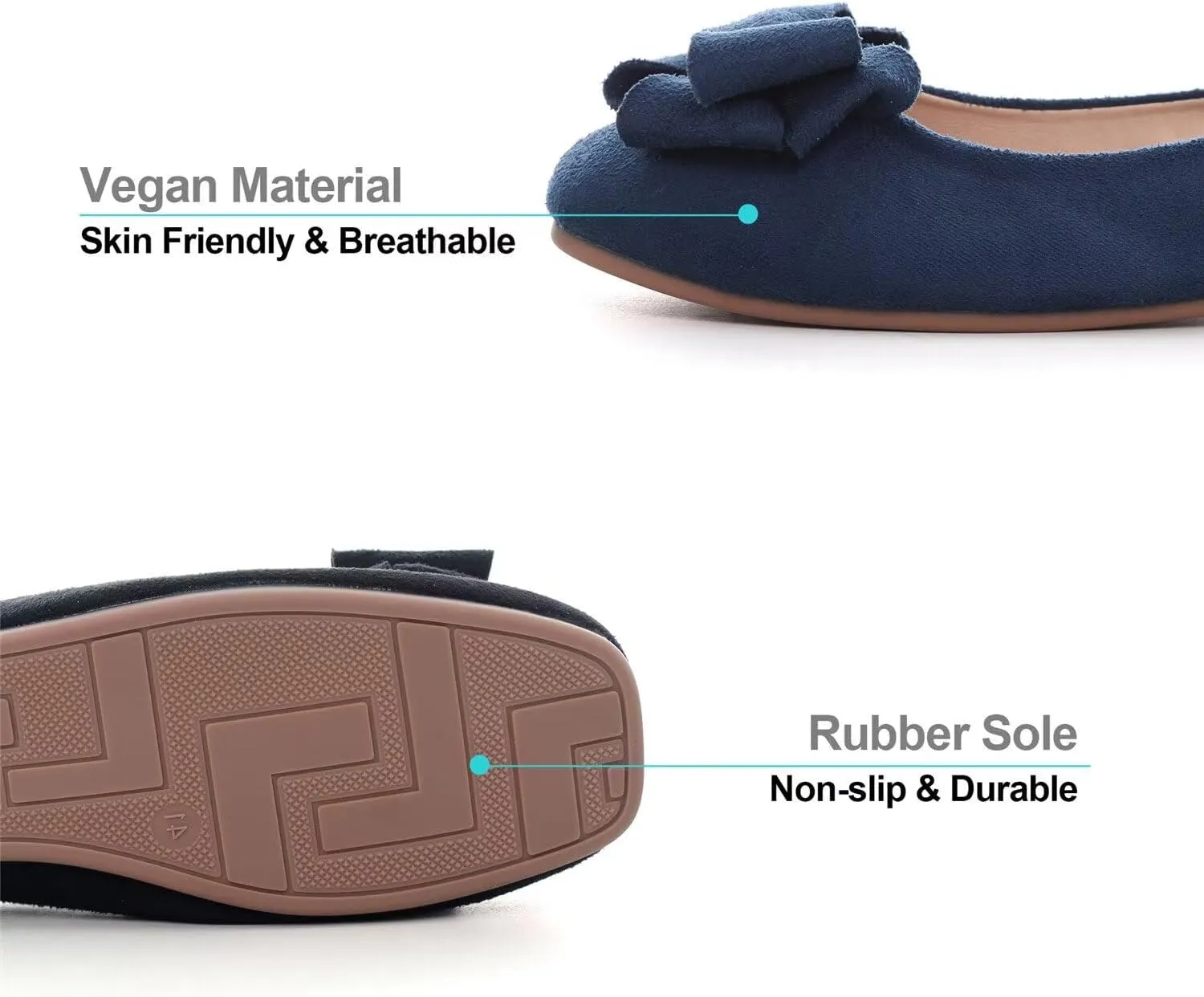 Hee grand Classic Solid Square Toe Ballet Flats for Women Comfort Casual Flats Lightweight Slip on Loafers Suede Dress Shoes