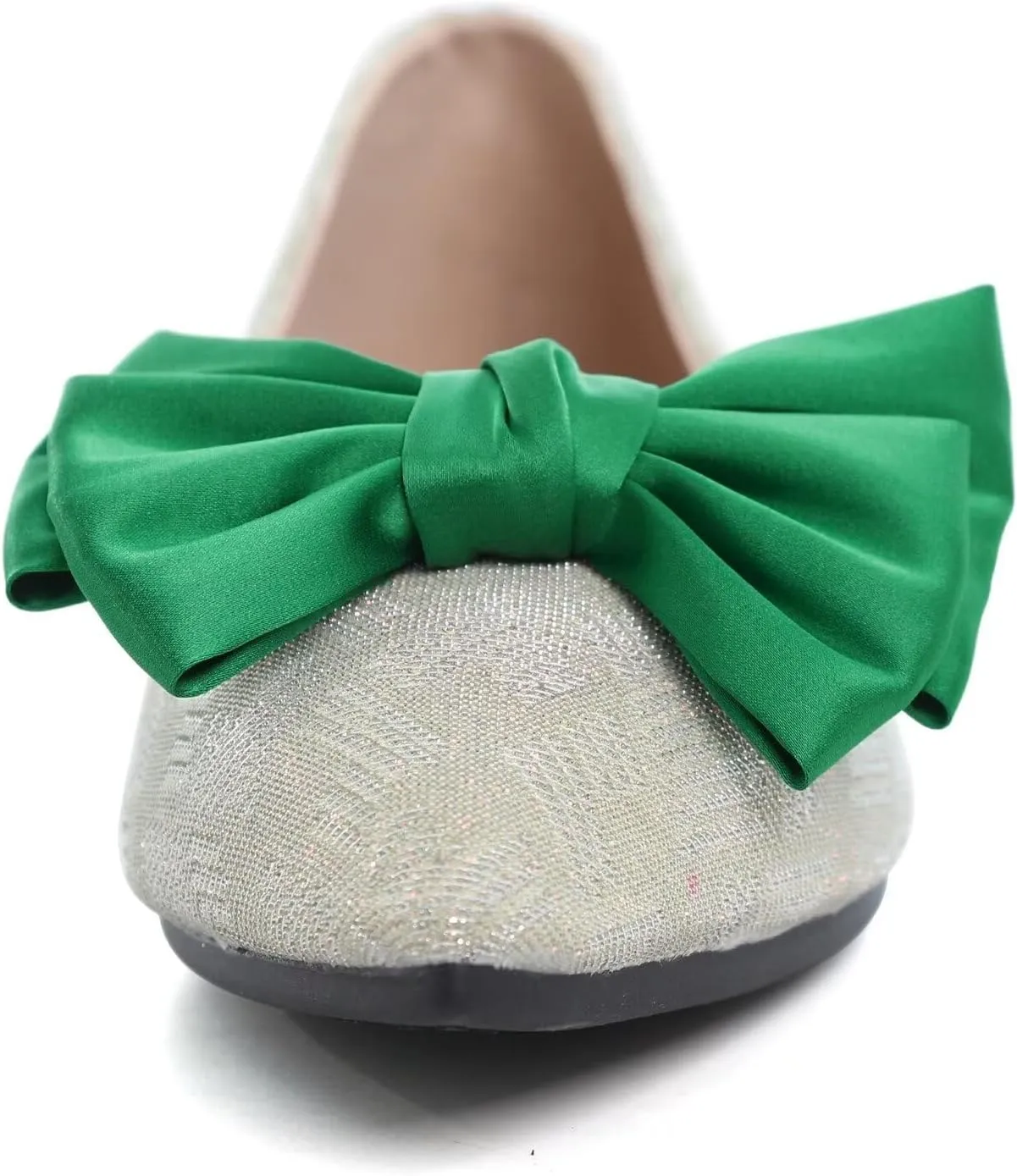 Hee grand Sweet Bow-Knot Pointed Toe Ballet Flats for Women Comfort Slip-On Loafers Dressy Work Flats Suede Dress Shoes