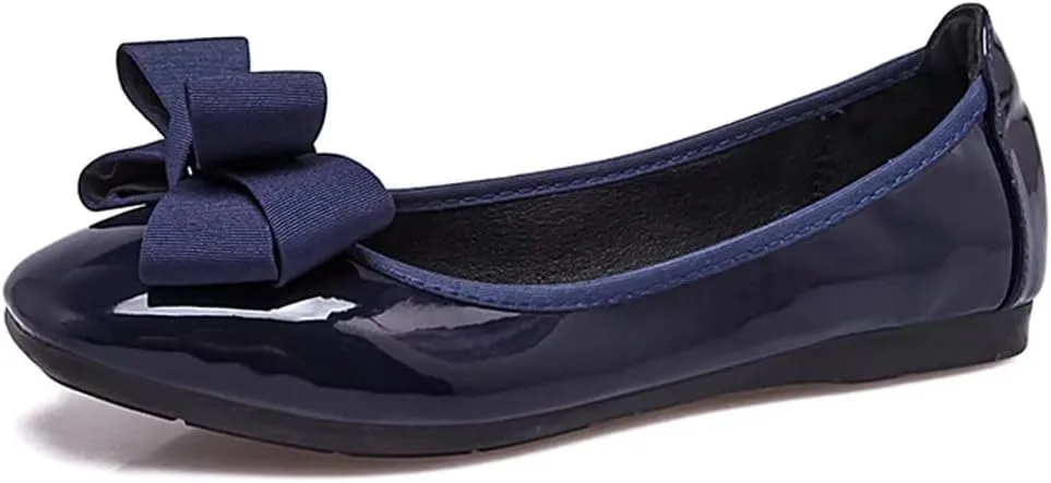 Hee grand Women Foldable Ballet Flats Bling Rhinestones Soft Leather Pointy Toe Flats Sparkle Wedding Dress Shoes Comfort Slip on Loafers Big Size