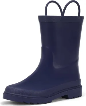 Hehainom Toddler Kids Rain Boots for Boys Girls Waterproof Easy-on Handles Rainboots