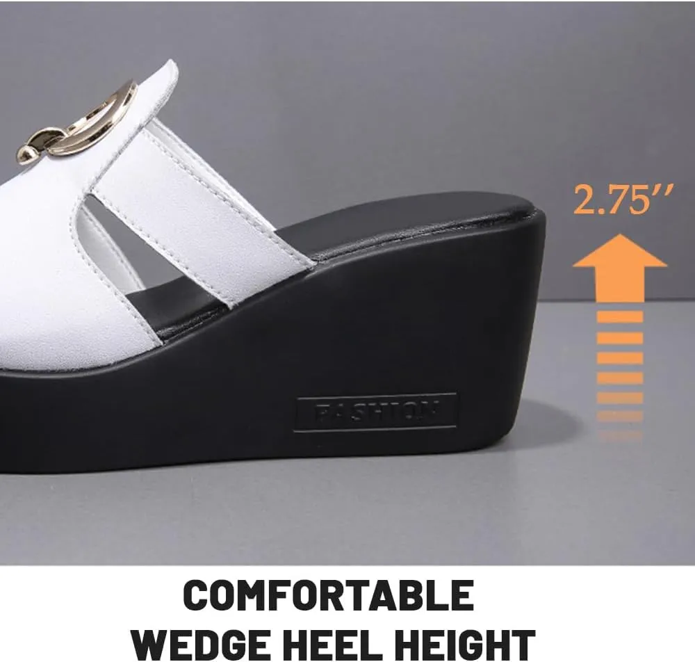 HESBITEUL Womens Platform Sandals Comfortable Walking Orthopedic Slippers Ladies Arch Support Sandals