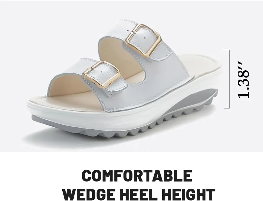 HESBITEUL Womens Platform Sandals Comfortable Walking Orthopedic Slippers Ladies Arch Support Sandals