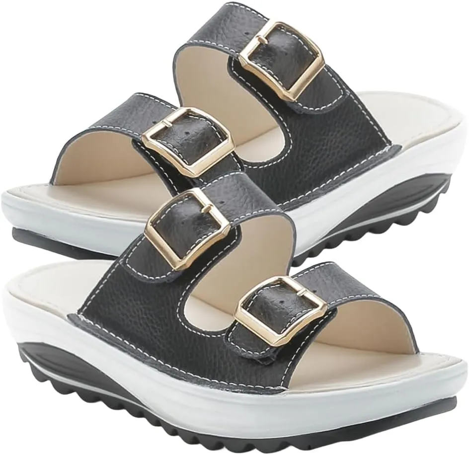 HESBITEUL Womens Platform Sandals Comfortable Walking Orthopedic Slippers Ladies Arch Support Sandals