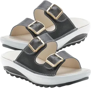 HESBITEUL Womens Platform Sandals Comfortable Walking Orthopedic Slippers Ladies Arch Support Sandals