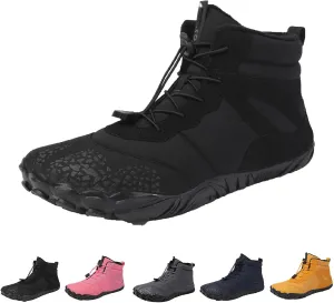 Hike Barefoot Footwear Womens Men, Winter Anti-Slip Ankle Boots Zero Drop Sole Trail Running Sneakers Wide Toe Box