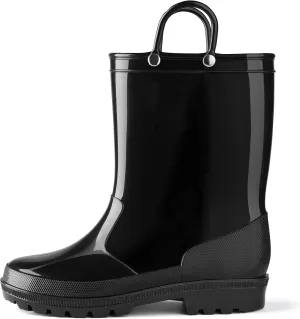 HISEA Kids Rain Boots for Toddler Boys Girls, Waterproof Rubber Boots with Easy-On Handles, Seamless PVC Rainboots Lightweight Mud Shoes for Water Beach Outdoor Playing (Toddler/Little Kid/Big Kid)