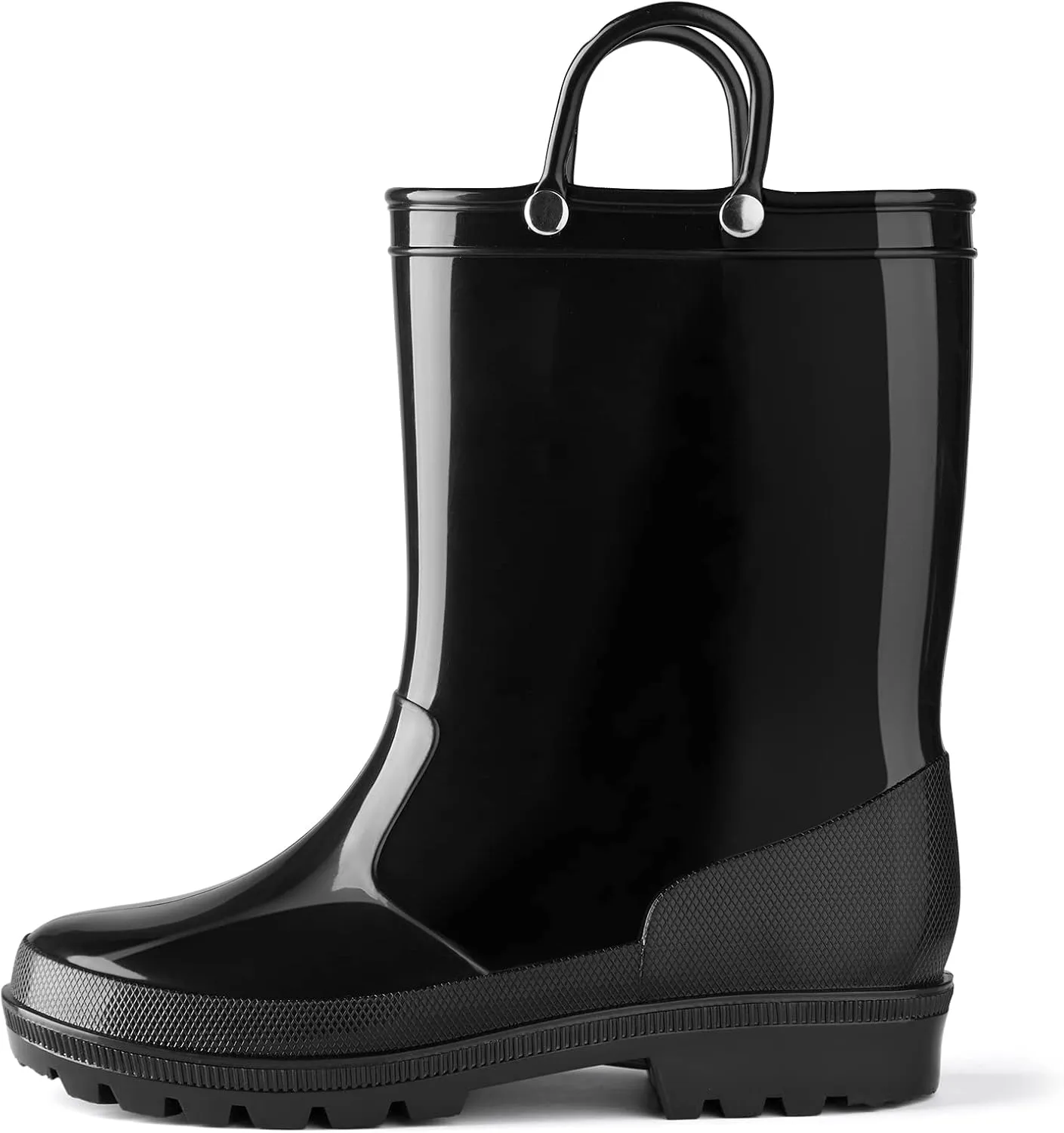 HISEA Kids Rain Boots for Toddler Boys Girls, Waterproof Rubber Boots with Easy-On Handles, Seamless PVC Rainboots Lightweight Mud Shoes for Water Beach Outdoor Playing (Toddler/Little Kid/Big Kid)