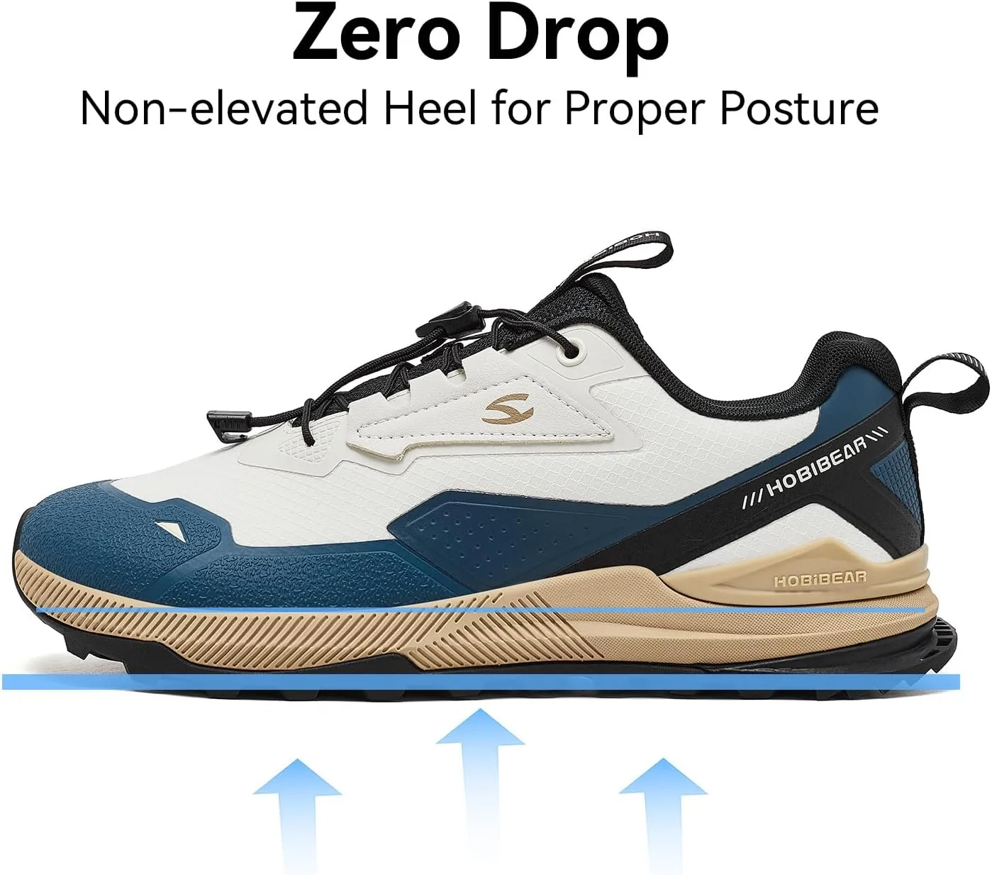 HOBIBEAR Men's Wide Toe Walking Shoes Zero Drop Non Slip Wear Resistant Sneakers