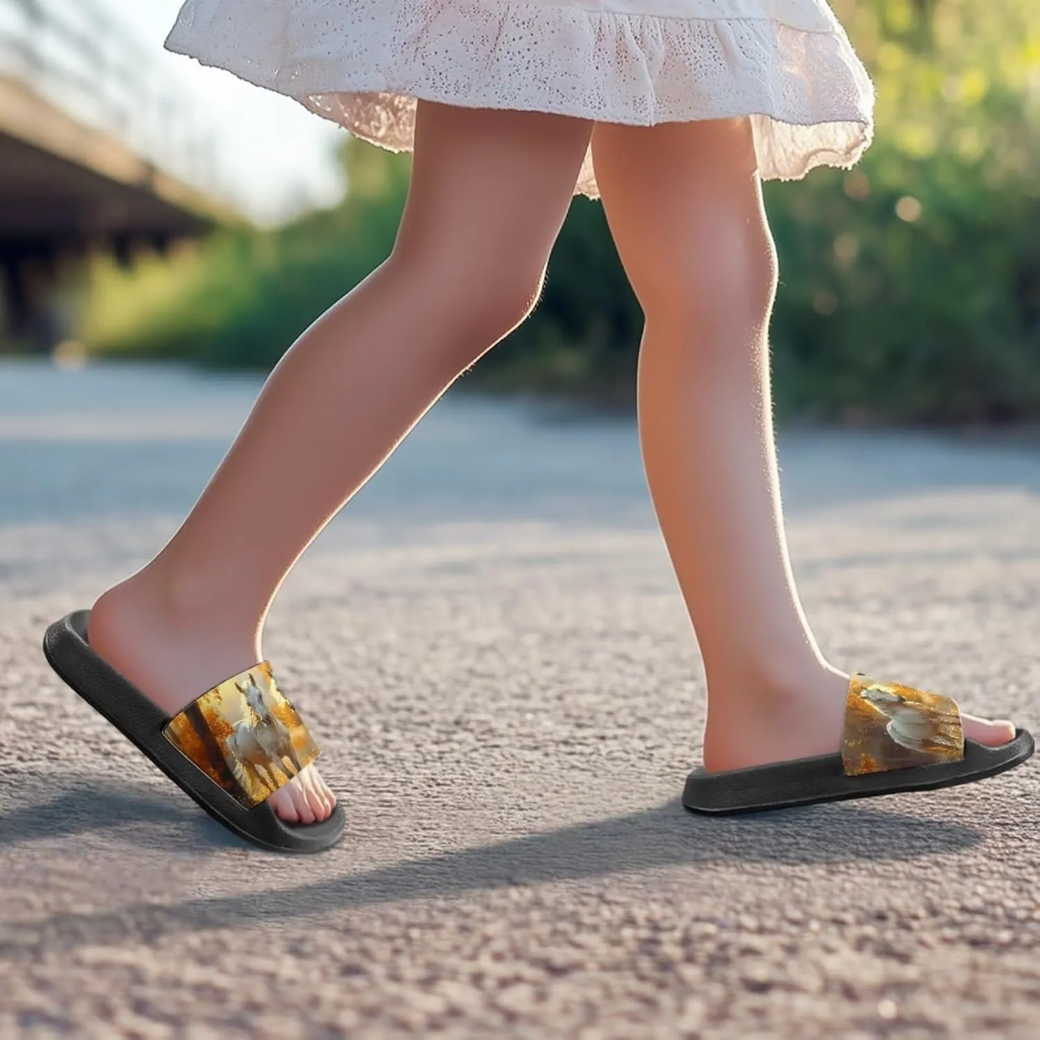 Howilath Children's Sandals Casual Non-Slip Slides Unisex Kids Slippers Bathroom Shower Shoes with EVA Sole