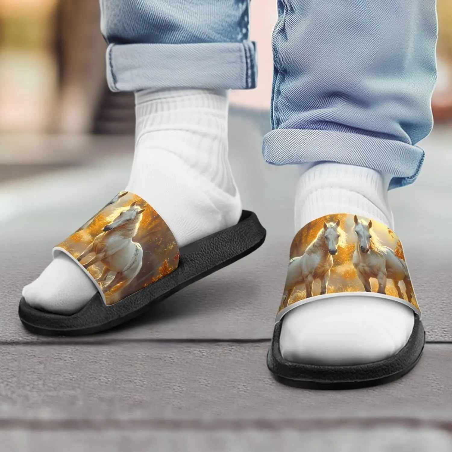 Howilath Children's Sandals Casual Non-Slip Slides Unisex Kids Slippers Bathroom Shower Shoes with EVA Sole
