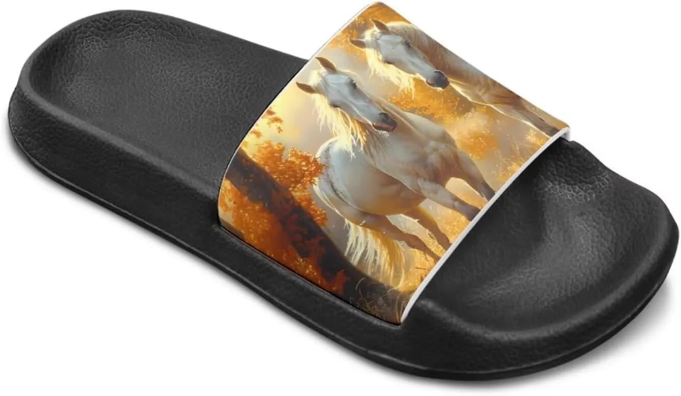 Howilath Children's Sandals Casual Non-Slip Slides Unisex Kids Slippers Bathroom Shower Shoes with EVA Sole
