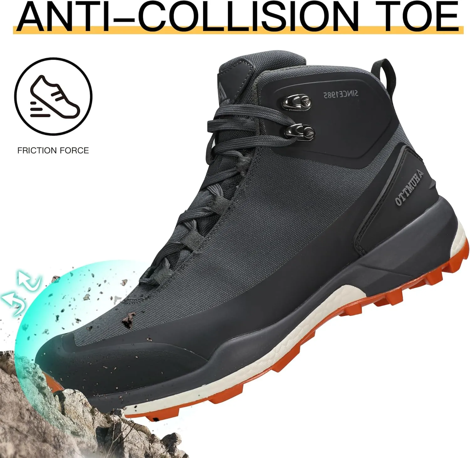 HUMTTO Men's All-Terrain Waterproof Hiking Boots Lightweight Breathable Outdoor Ankle Boots Trekking Hiking Shoes