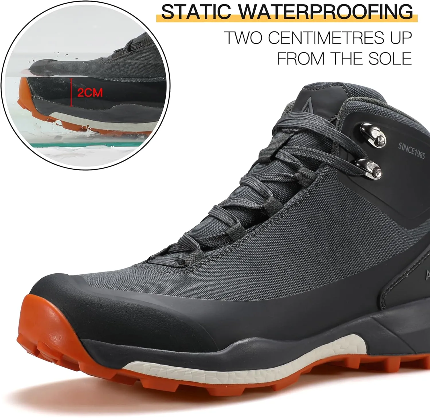 HUMTTO Men's All-Terrain Waterproof Hiking Boots Lightweight Breathable Outdoor Ankle Boots Trekking Hiking Shoes