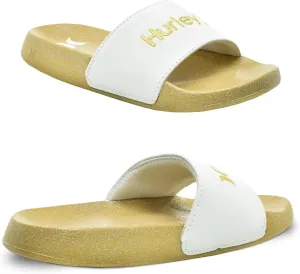 Hurley Naia Comfortable Slip-On Kids Sandals, Cute Girls' Slides for Indoor and Outdoor, Shower Slides for The Beach and Pool