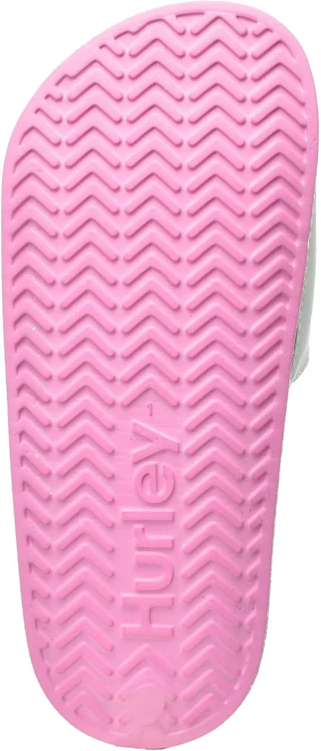 Hurley Naia Comfortable Slip-On Kids Sandals, Cute Girls' Slides for Indoor and Outdoor, Shower Slides for The Beach and Pool