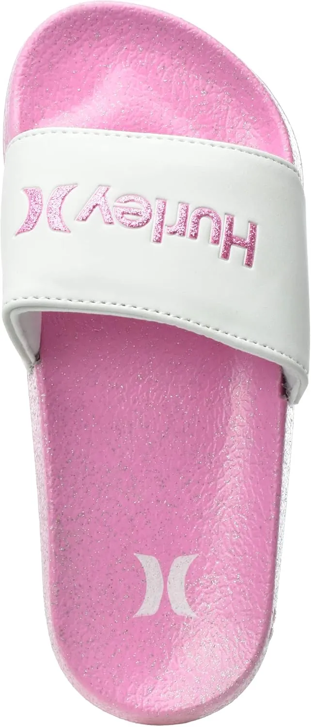 Hurley Naia Comfortable Slip-On Kids Sandals, Cute Girls' Slides for Indoor and Outdoor, Shower Slides for The Beach and Pool