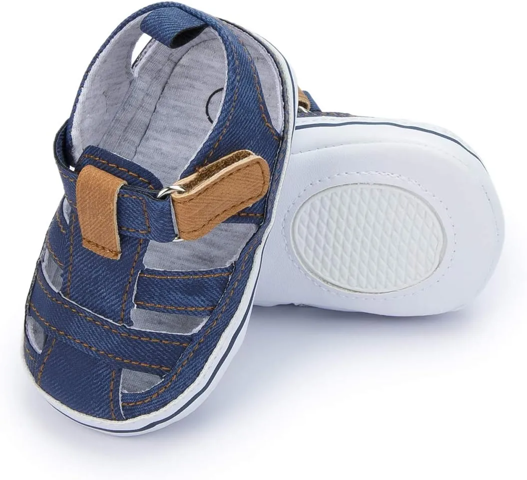 Infant Boys Girls Sandals Breathable Premium Baby Summer Outdoor Casual Beach Shoes Lightweight Toddler Flower Bowknot Anti Slip Rubber Sole Newborn Prewalker First Crib Shoes