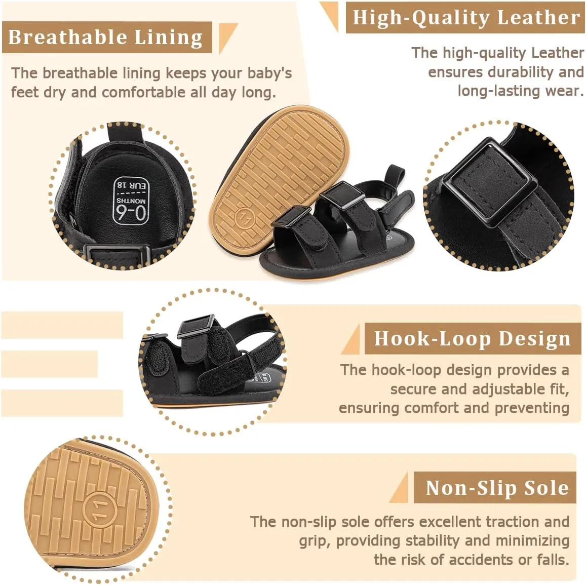 Infant Boys Girls Sandals Breathable Premium Baby Summer Outdoor Casual Beach Shoes Lightweight Toddler Flower Bowknot Anti Slip Rubber Sole Newborn Prewalker First Crib Shoes