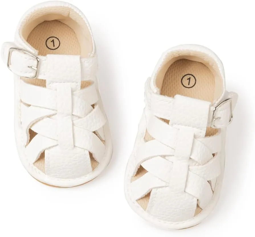 Infant Boys Girls Sandals Breathable Premium Baby Summer Outdoor Casual Beach Shoes Lightweight Toddler Flower Bowknot Anti Slip Rubber Sole Newborn Prewalker First Crib Shoes
