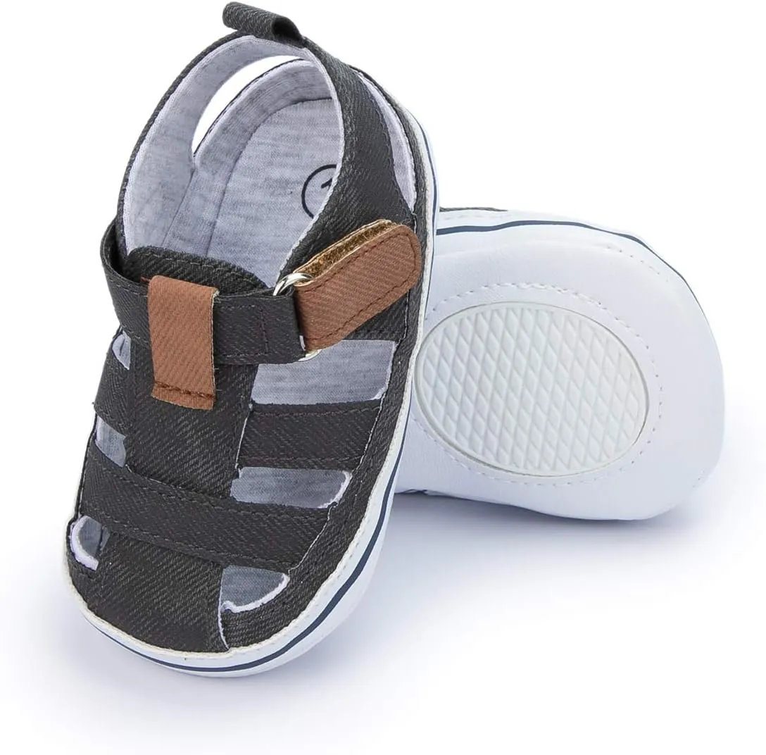 Infant Boys Girls Sandals Breathable Premium Baby Summer Outdoor Casual Beach Shoes Lightweight Toddler Flower Bowknot Anti Slip Rubber Sole Newborn Prewalker First Crib Shoes