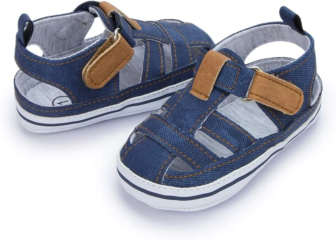 Infant Boys Girls Sandals Breathable Premium Baby Summer Outdoor Casual Beach Shoes Lightweight Toddler Flower Bowknot Anti Slip Rubber Sole Newborn Prewalker First Crib Shoes