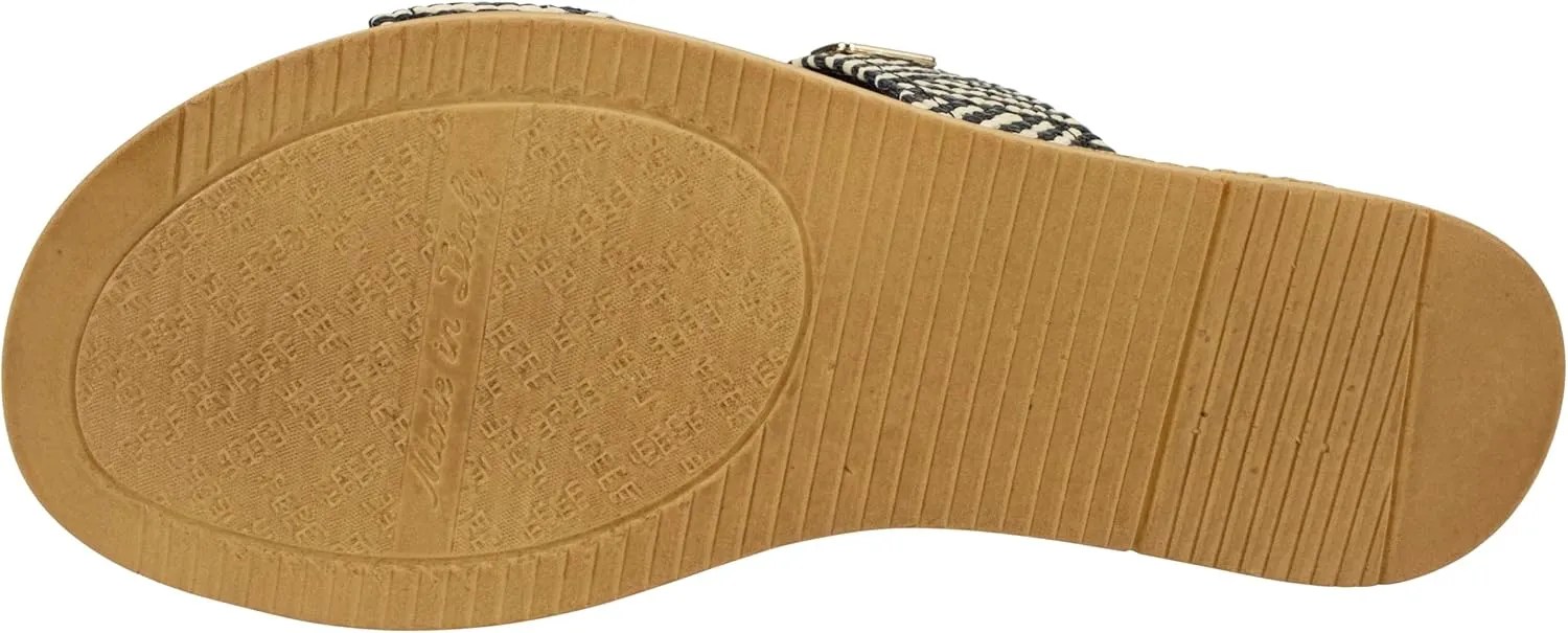 ITALIAN Shoemakers Women's Navya Slide Wedge Double Band Sandal for Women
