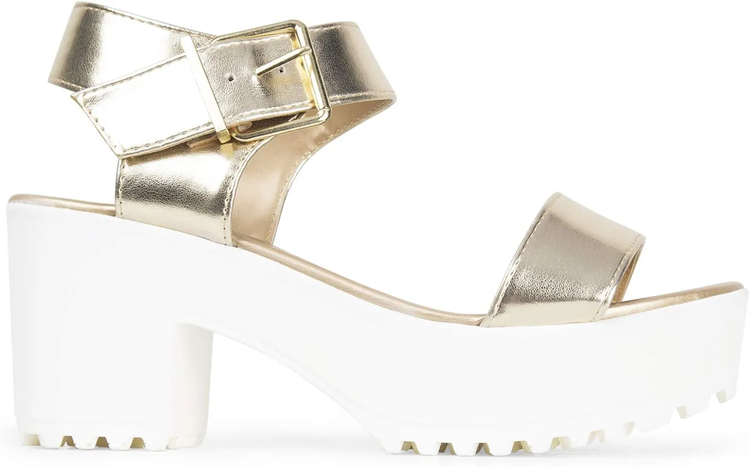 J. Adams Encore Platform Sandals for Women - Ankle Strap Buckle Mid Chunky Heel