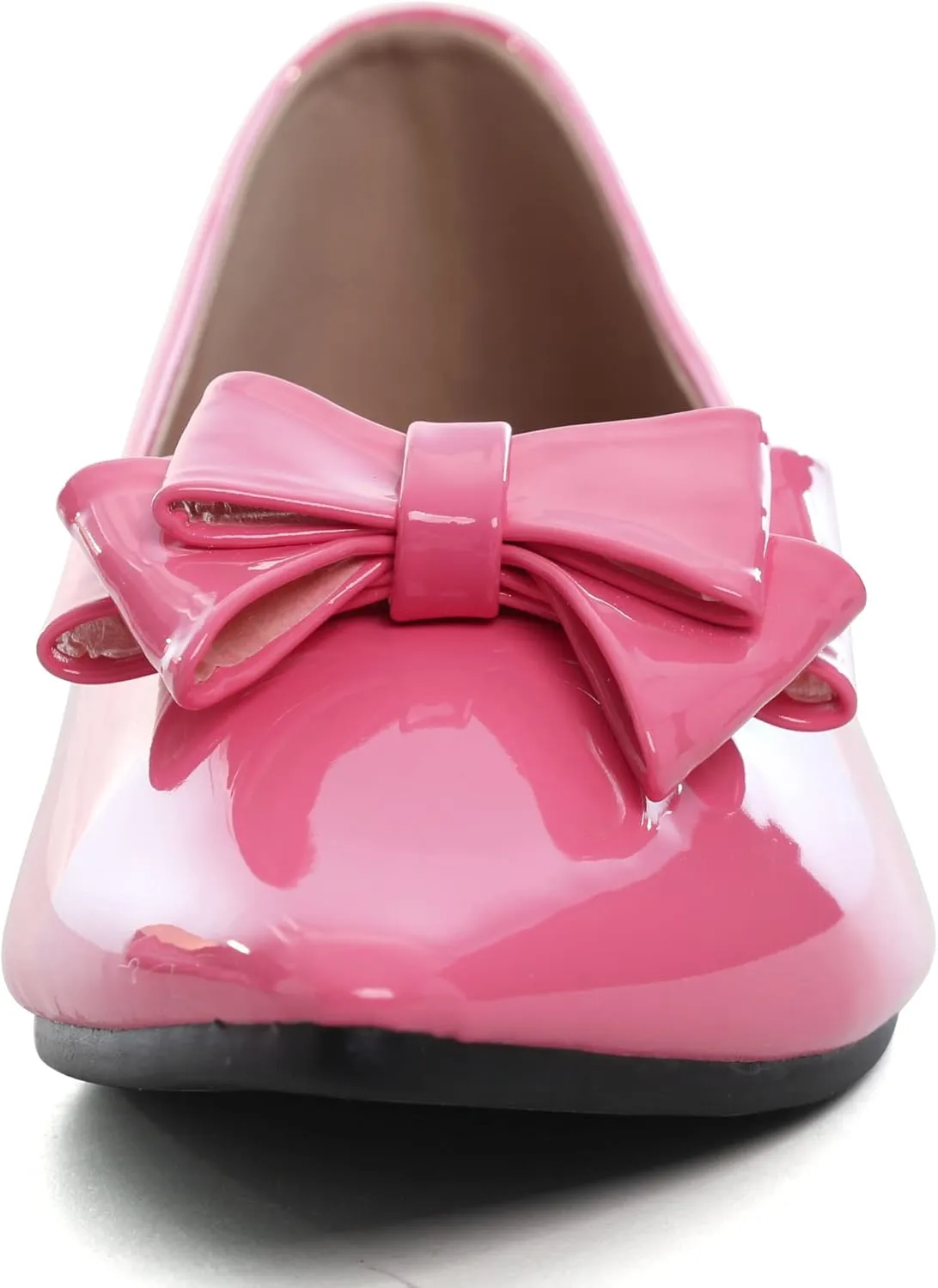 JiangWei Shu Women's Pointed Toe PU Bow-knot Ballet Flats Dress Flat Slip-ons Loafers