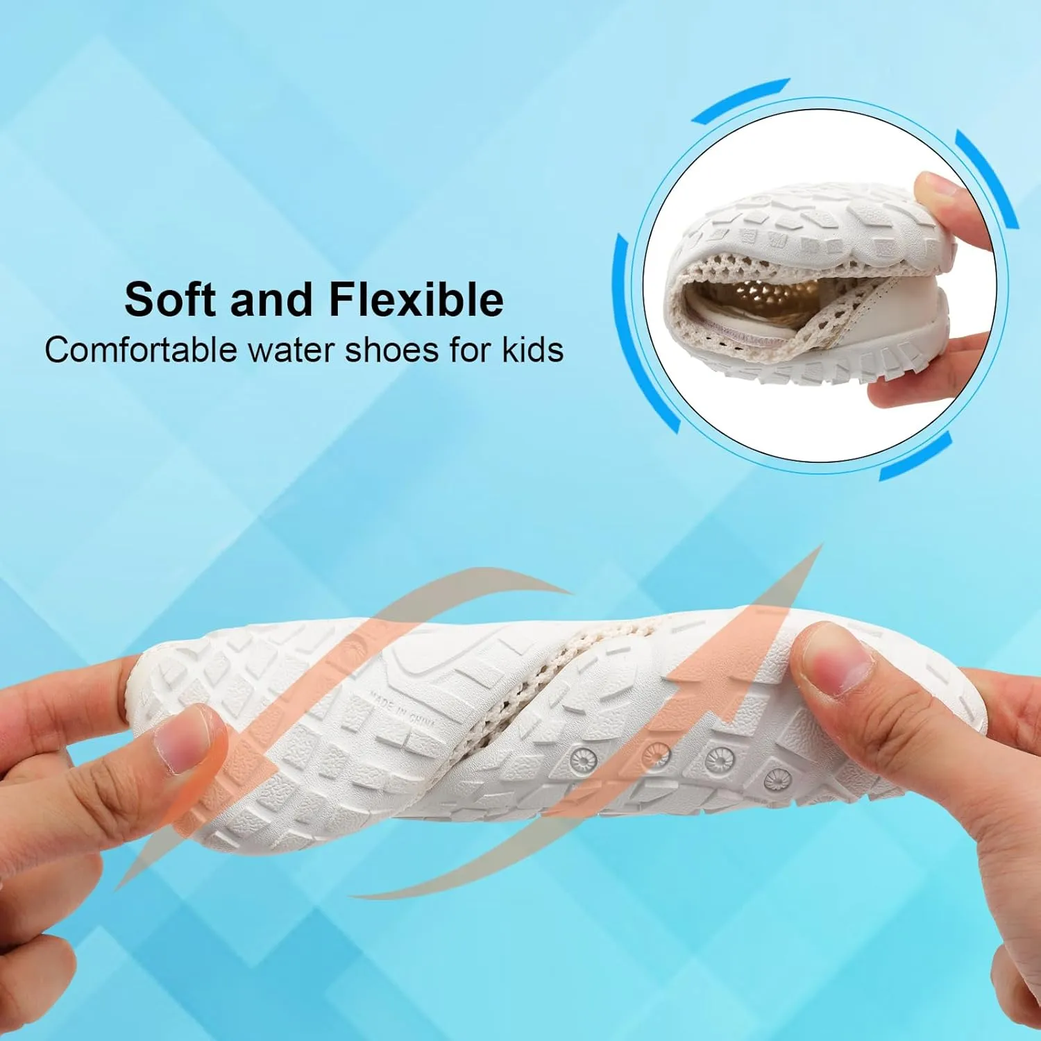 JIASUQI Kids Water Shoes for Boys Girls Barefoot Swim Beach Shoes Quick Dry Hiking Shoes Sneakers for Kids