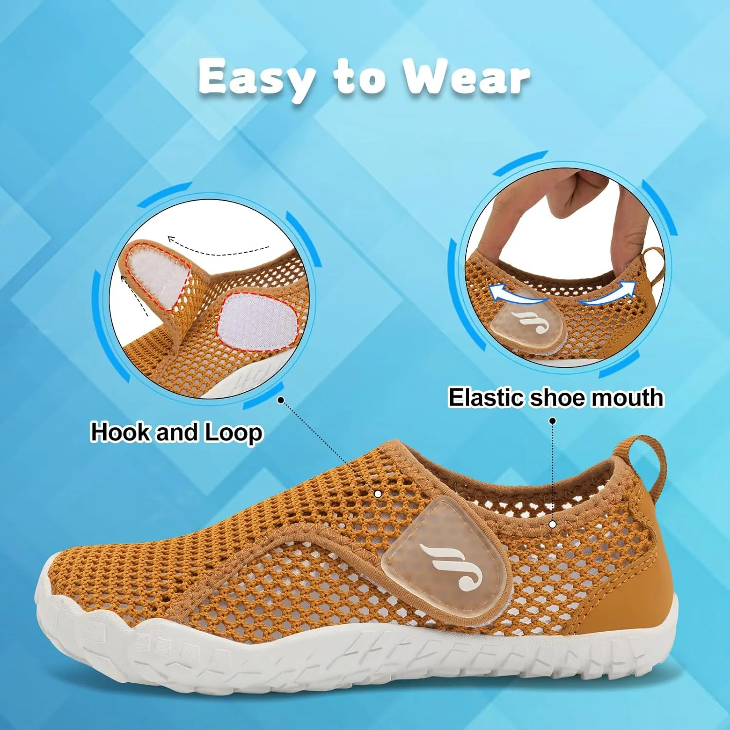 JIASUQI Kids Water Shoes for Boys Girls Barefoot Swim Beach Shoes Quick Dry Hiking Shoes Sneakers for Kids